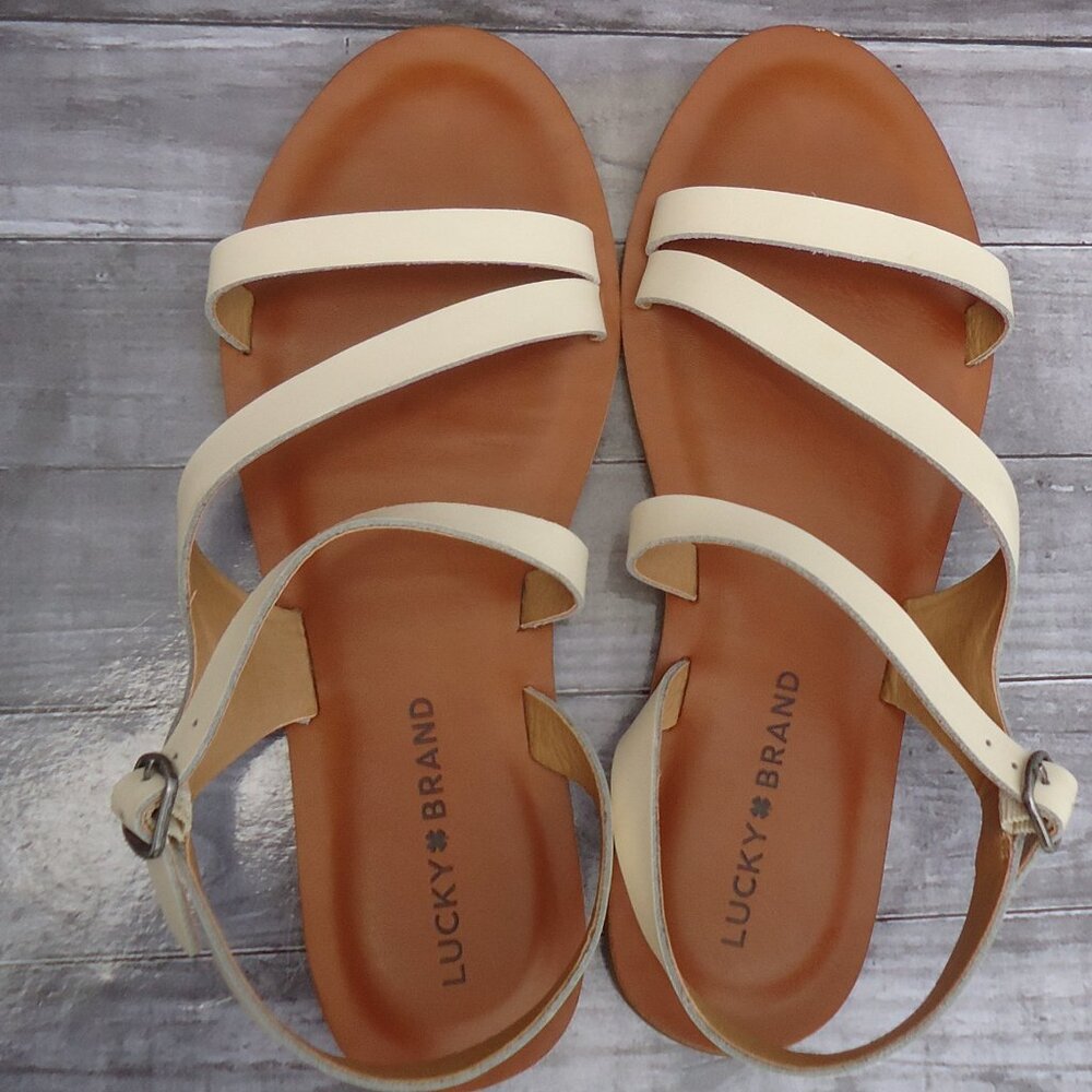 SIZE 8. LUCKY BRAND leather strappy sandals. - Picture 6 of 16